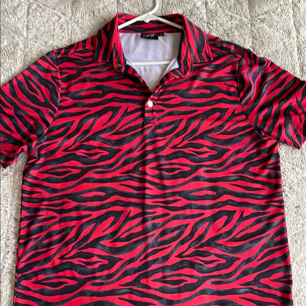 Sunday Swagger Zebra Print Polo Shirt